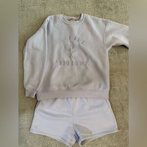 Lavender Malibu Athletics Sweatshirt and Shorts Set